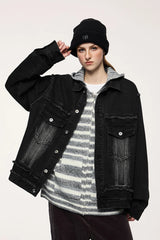 Stylische Bikerjacke aus Used-Denim