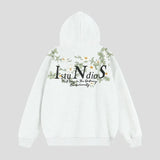 Embossed Flower Vine Velvet Hoodie
