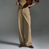 Fashionable Solid Wide Leg Classic Pants