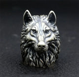 Retro Punk Style Wolf Head Ring
