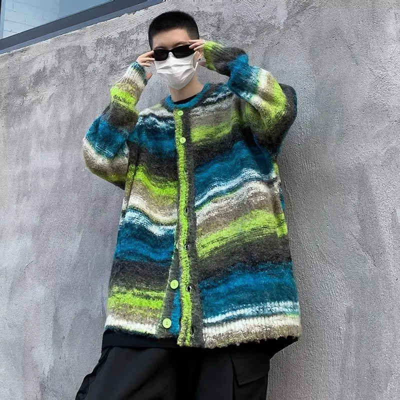 Effortless Punk Knitted Oversized Cardigan