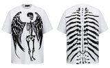 ゴシック エンジェル スカル スケルトン グラフィック プリント Tシャツ