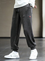 Blanko-Sweatpants mit weitem Bein und Kordelzug
