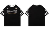 Y2K Patchwork Drawstring Graphic Short Sleeve T-Shirt