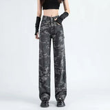 Y2K Camouflage High Waisted Wide Leg Jeans