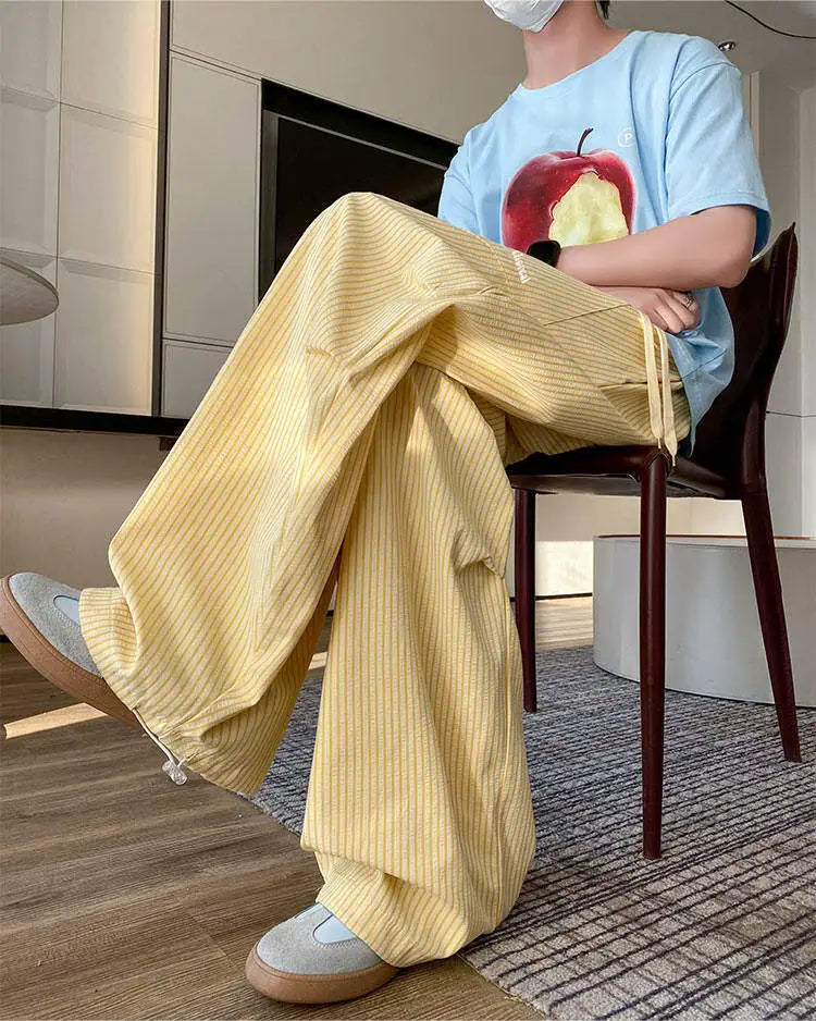 Trendy Handsome Wide Leg Casual Pants