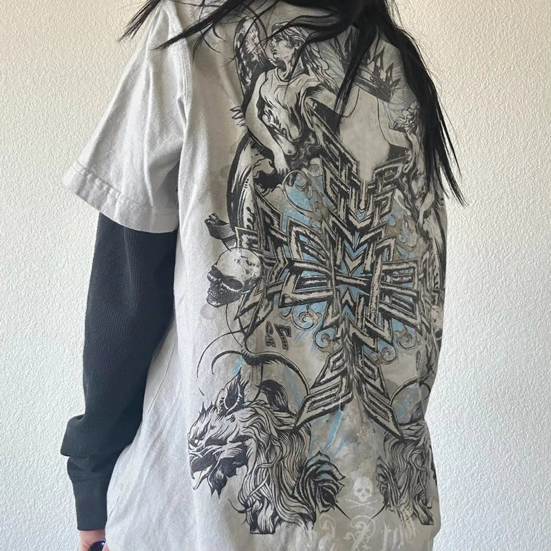 Y2K Celestial Symmetry T-Shirt