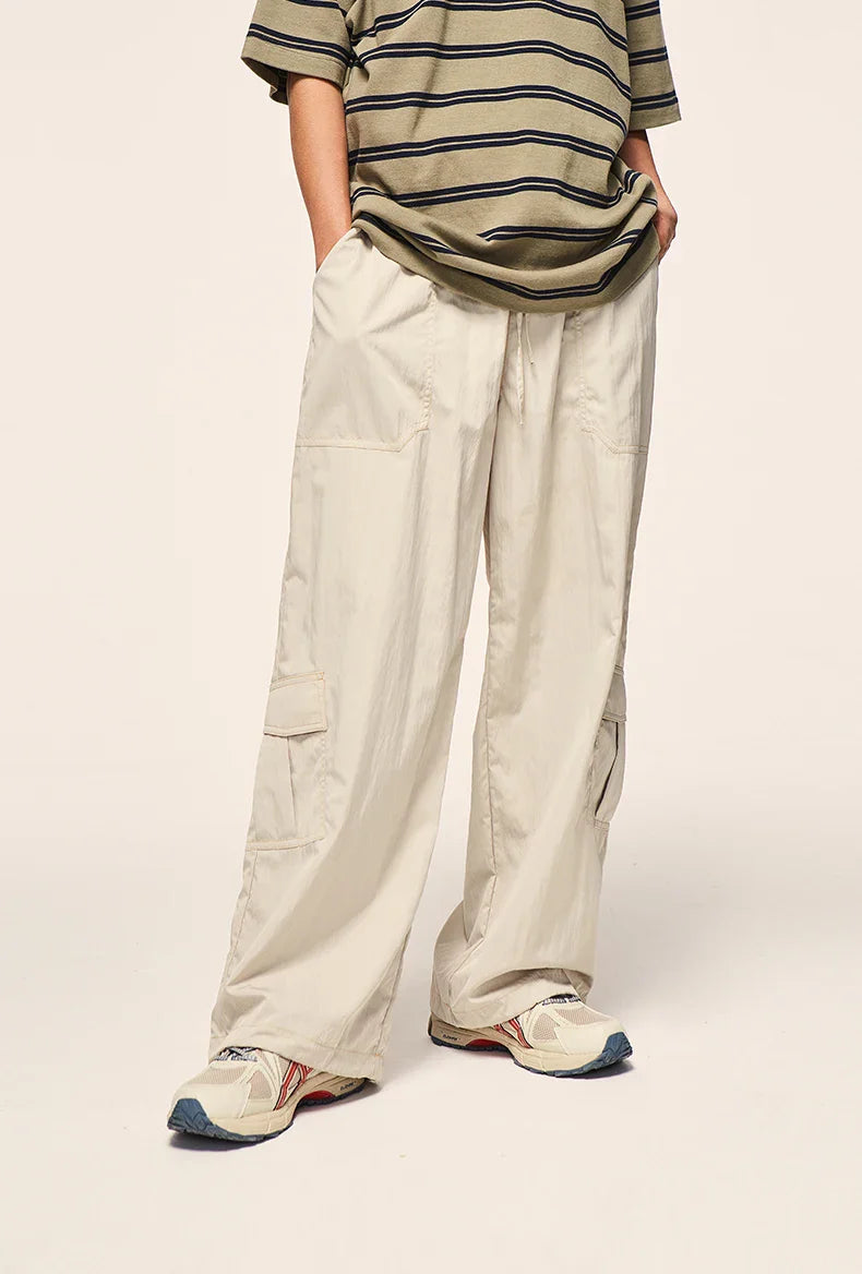 Pantalon cargo ample à poches multiples 