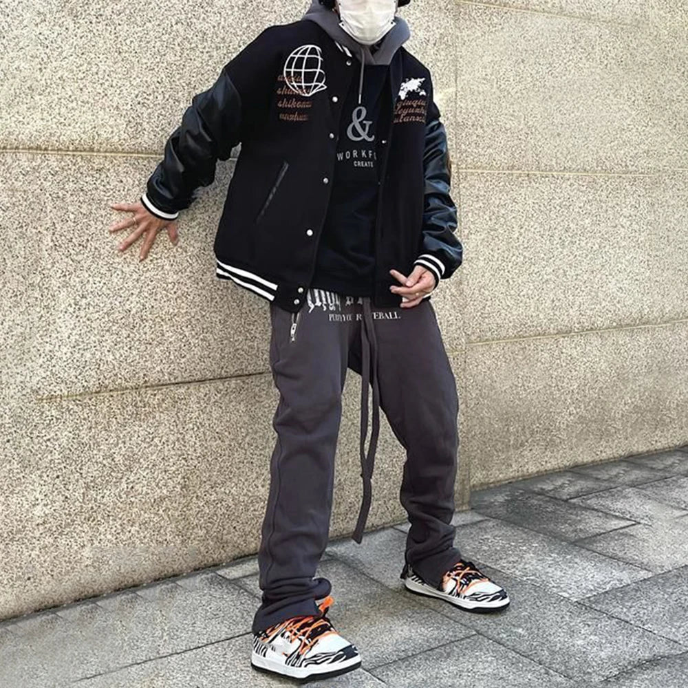 Veste de baseball polyvalente de style rétro américain