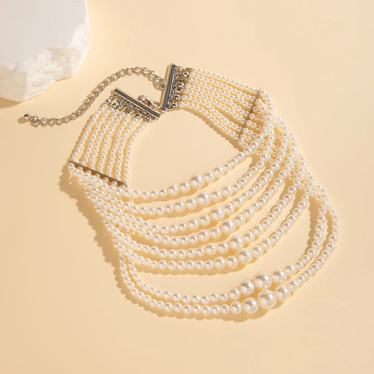 Elegant Imitation Pearl Beads Chain Necklace