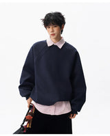 Solid Color Minimalist Round Neck Sweatshirt