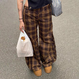 Streetwear-Style High Waist Baggy Pants