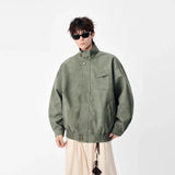 Jacke aus Kunstleder mit Stehkragen