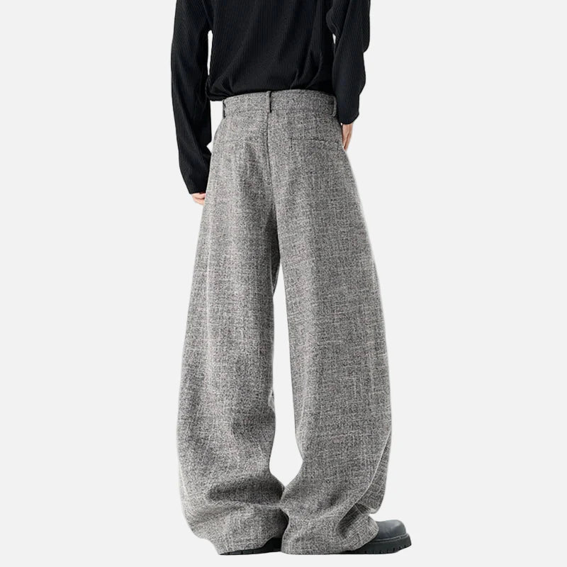 Classic Korean Style Belt Design Suit Pants