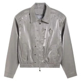 Veste de moto Origin en similicuir brillant