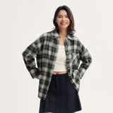 Oversized Drop Shoulder Plaid Shirt