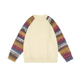 Pull en maille hip-hop à col rond et empiècements