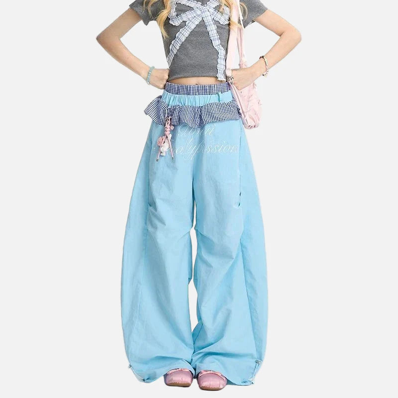 Trendy Embroidered Scimitar Wide Leg Jogger