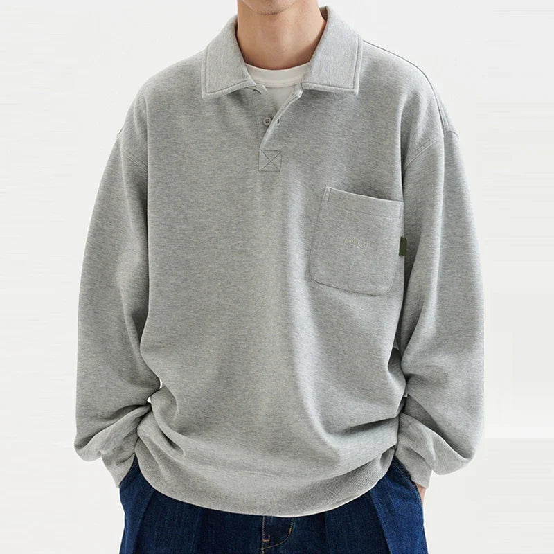 Klassisches Vintage-Luxus-Polo-Shirt in Unifarbe mit Struktur