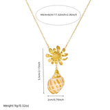 Golden Irregular Flower Ocean Style Necklace