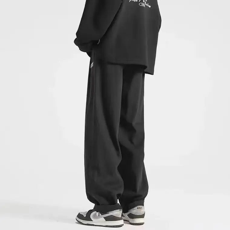 Streetwear Solid Color Elastic Waist Cotton Sweatpants