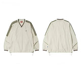 Y2K Retro Stripe Oversize Baseball Sweatshirt