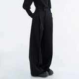 Solid Color Pleated Drape Trousers Bottoms