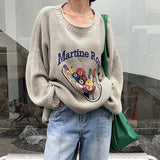 Pull en maille confortable à imprimé dessin animé 8 Ball pour femme