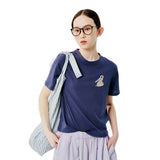 Vintage Style Embroidered Round Neck T-Shirt