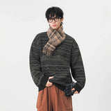Y2K Plush Ethnic Knit Crew Neck Sweater