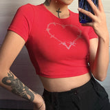T-shirt orné de strass style années 2000