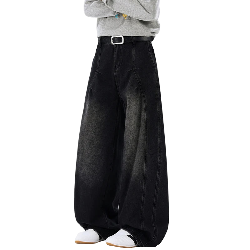 American-Style Wide Leg Denim Pants