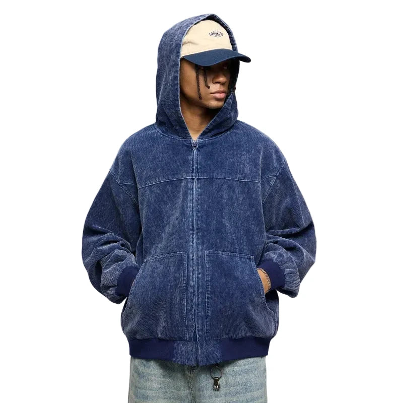 Vintage Zip-up Washed Hoodie