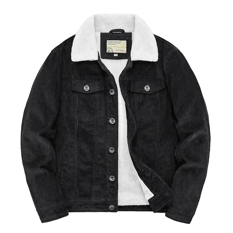 Corduroy Fleece Lined Loose Jacket