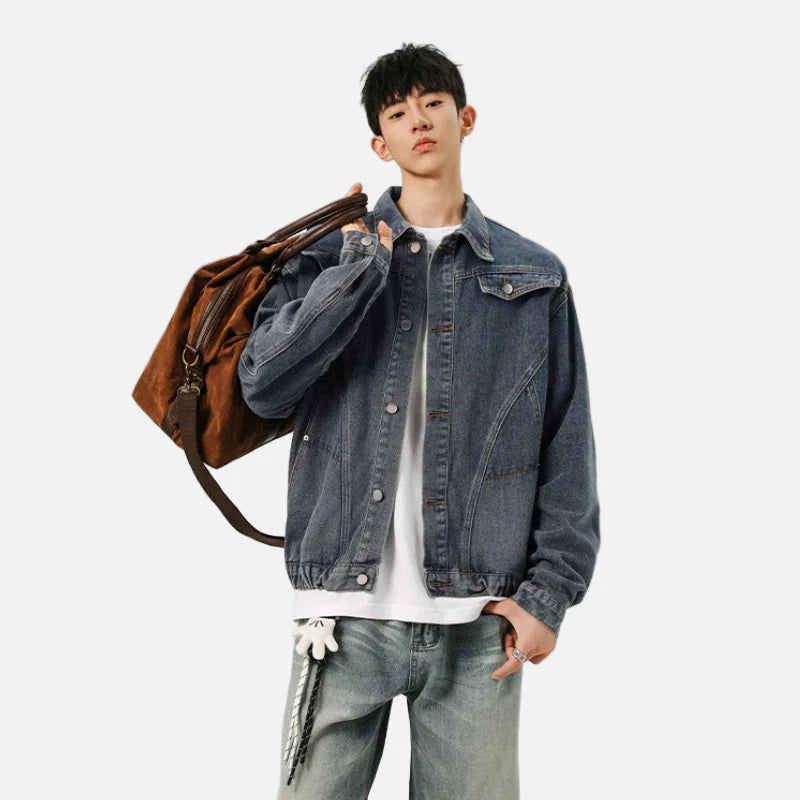 Y2K Korean Style Autumn Washed Denim Jacket