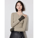 Stylish Color Block Round Neck T-Shirt