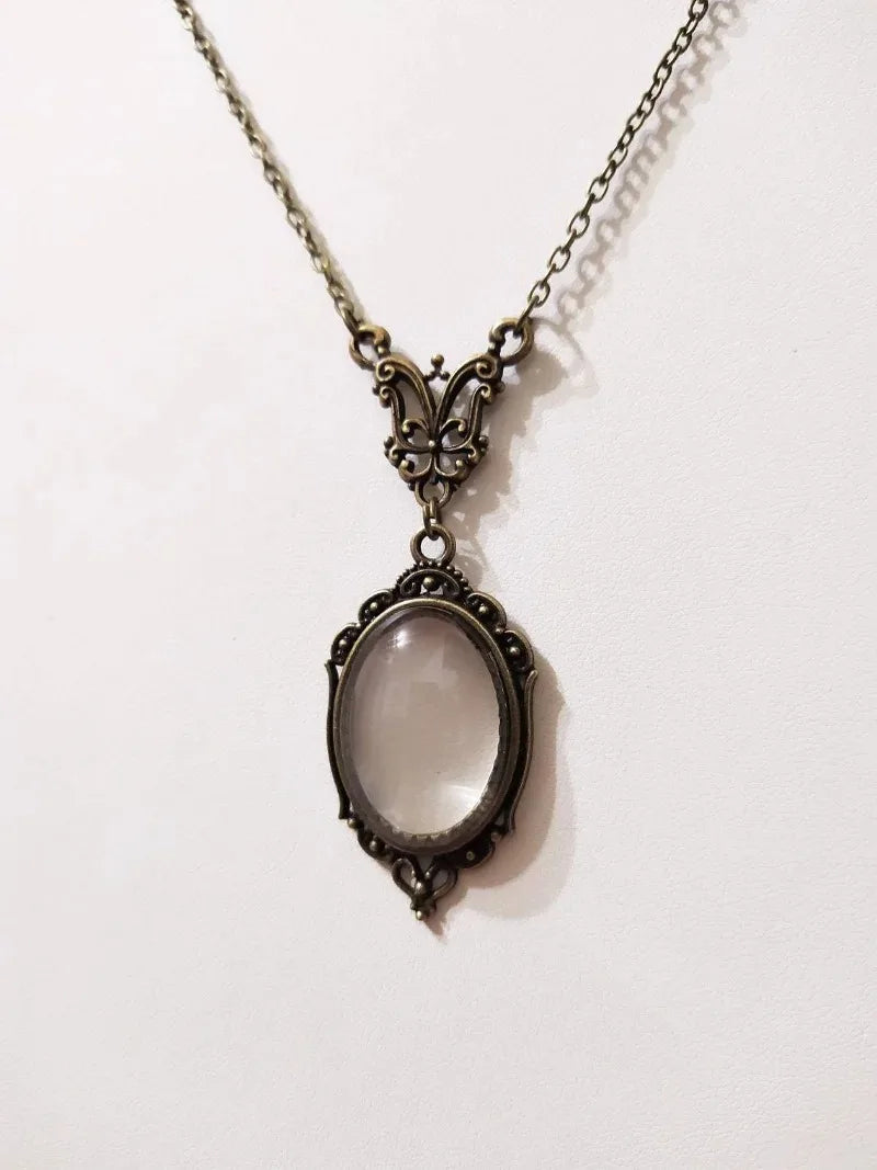 Gothic Vintage Magnifying Glass Pendant Necklace