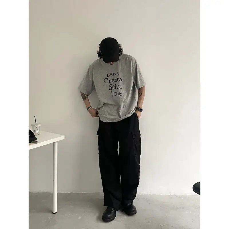 Japanische Retro-Arbeitshose mit lockerem Schnitt