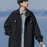 Veste zippée rétro en velours côtelé durable