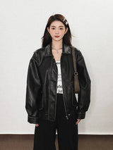 Vintage Oversized Leather Jacket
