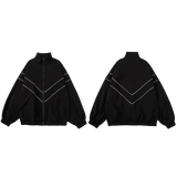 Striped Reflective V Windbreaker Jacket