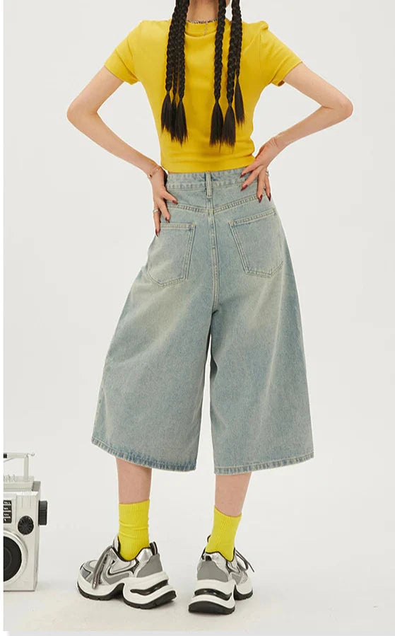 Y2K 2000s Blue Women's Punk Jorts