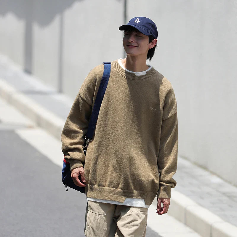 Gemütlicher, zweiteiliger Strickpullover im Fake-Look