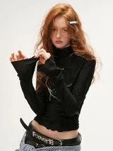 Women Korean Slim Turtleneck T-Shirt