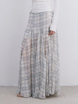 Plaid High Waist Mesh Maxi Women’s Skirt