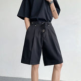 Luxuriöse, elegante, einfarbige, gerade geschnittene Freizeitshorts