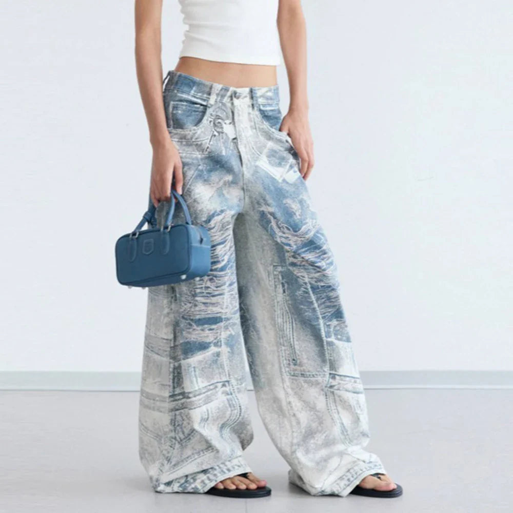 Herren Retro Gradient Straight Denim Jeans