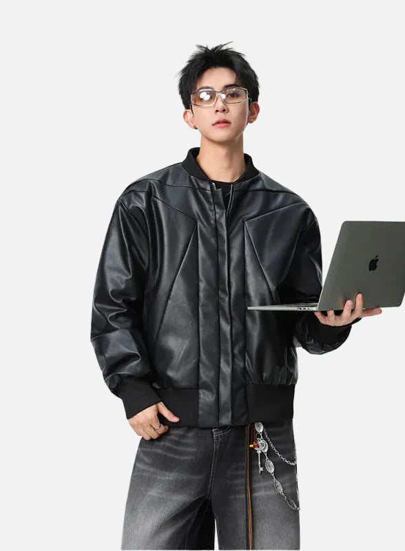 Classic Stylish Hip Hop Windproof Leather Jacket