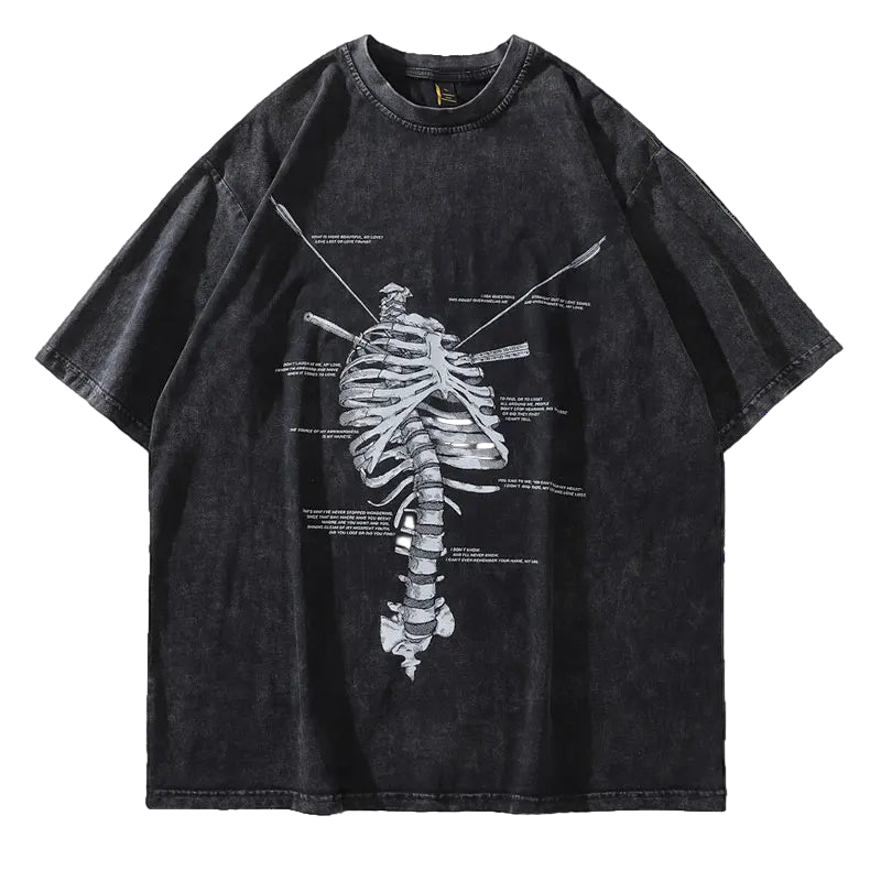 Distressed Skeleton Ribs T-shirt