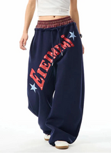 Stretch Y2K Oversized Letter Print Sweatpants